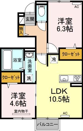 鹿児島市広木のアパートの間取り