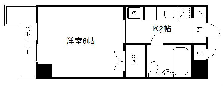 京都市下京区葛籠屋町のマンションの間取り