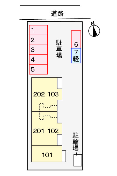 【クレエテリトワールの駐車場】