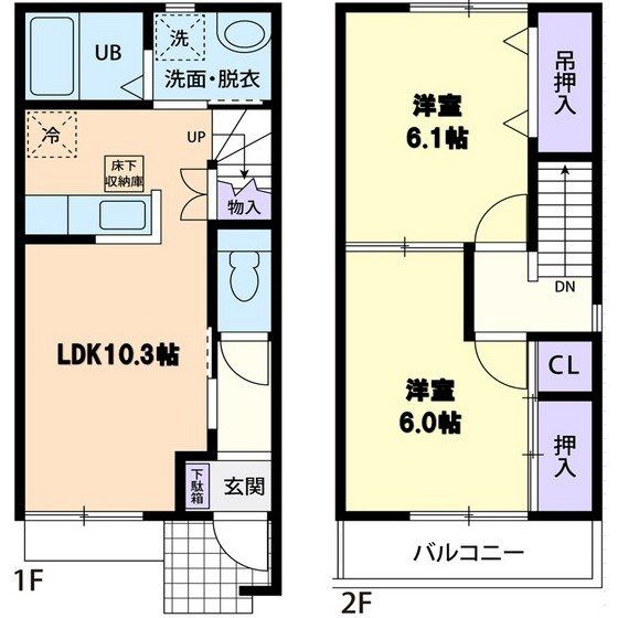 栃木市都賀町合戦場のアパートの間取り