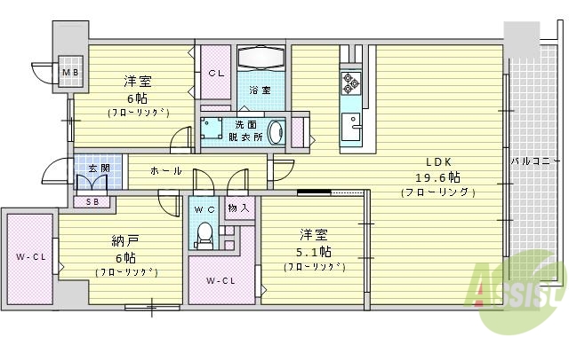 吹田市千里山東のマンションの間取り