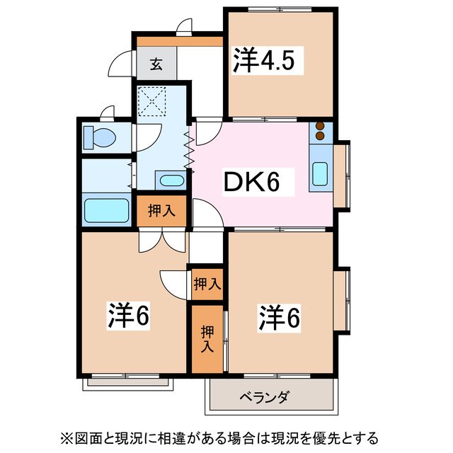 松本市大字新村のアパートの間取り