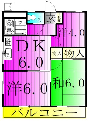 コーポ川間の間取り写真