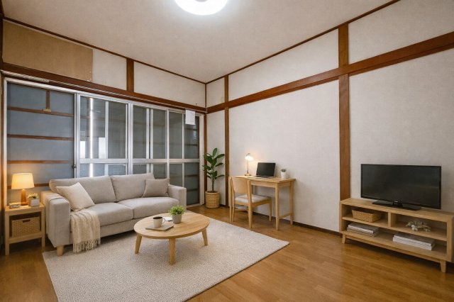 居室・リビング　家具配置イメージ画像です。