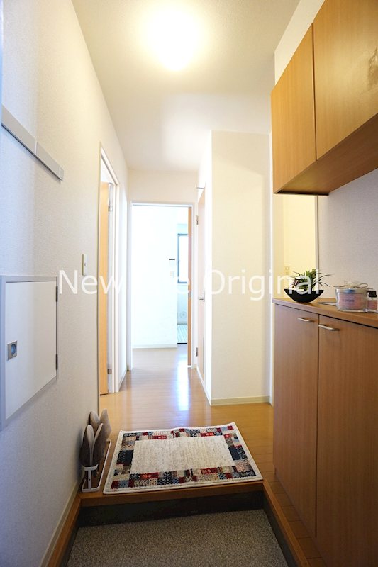 玄関　上下に分かれた使い勝手の良いシューズボックス。