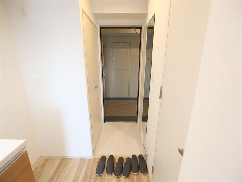 玄関　玄関　姿見鏡付　シューズボックス付（収納充実してます）