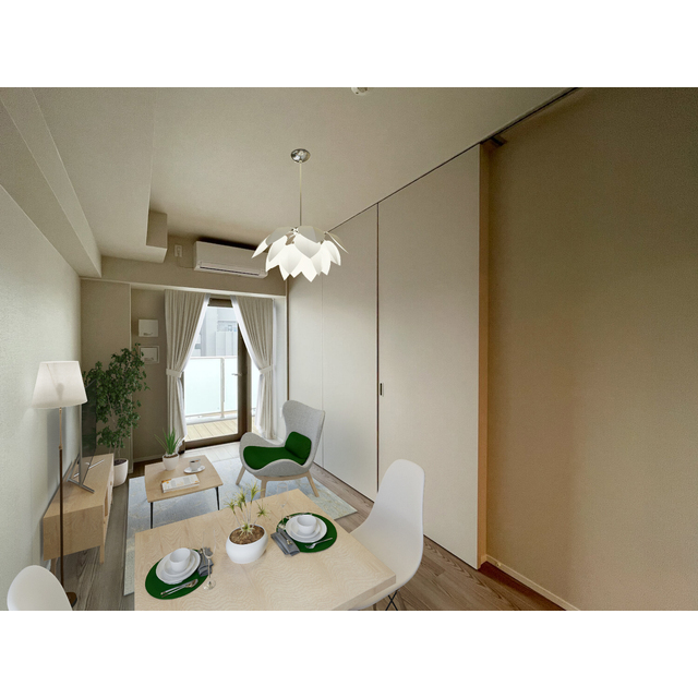 居室・リビング　家具・調度品等はＣＧ　加工です。実際の賃貸住居　には含まれま