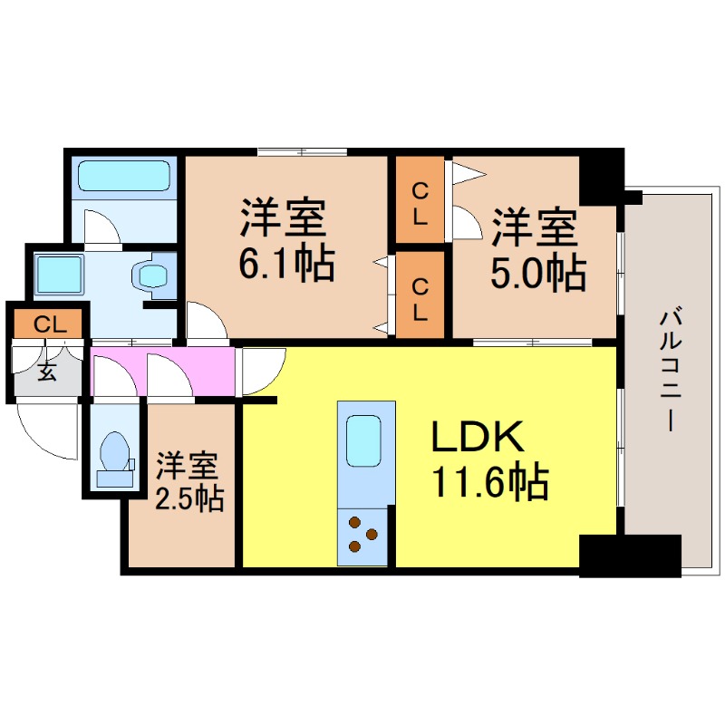 地下鉄桜通線 丸の内駅 徒歩7分 14階建 築11年の間取り写真