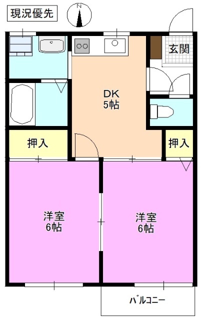 メナージやまもとDの間取り写真