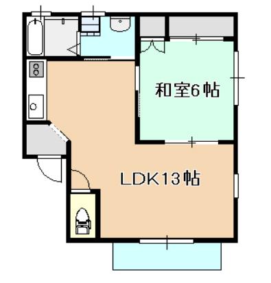 ＪＲ宇野線 迫川駅 徒歩22分 2階建 築28年の間取り写真