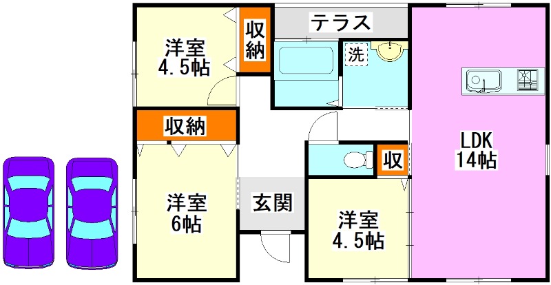 クレステージ新飯塚 F棟の間取り写真