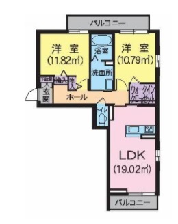 名取市杜せきのしたのマンションの間取り