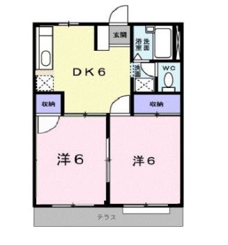 福山市加茂町大字八軒屋のアパートの間取り