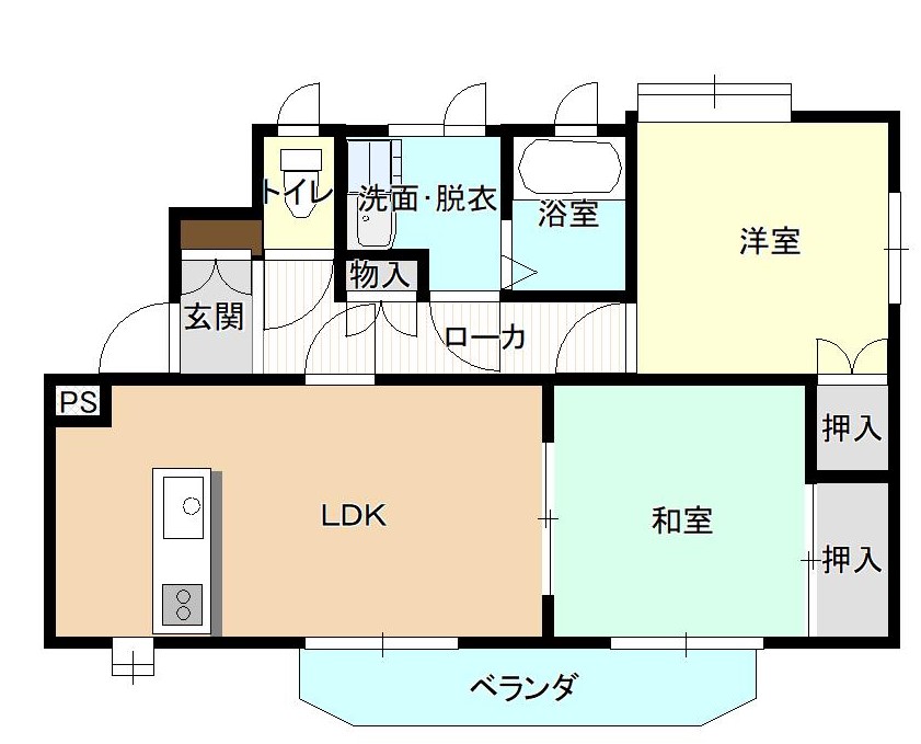 山形市吉原のアパートの間取り