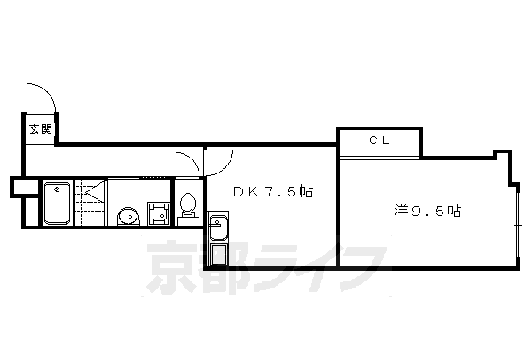 【京都市右京区鳴滝音戸山町のマンションの間取り】