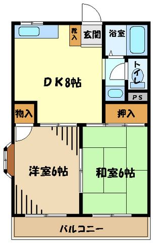 あきる野市草花のアパートの間取り