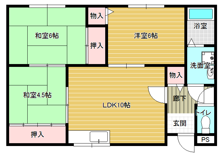 柏原市玉手町のマンションの間取り