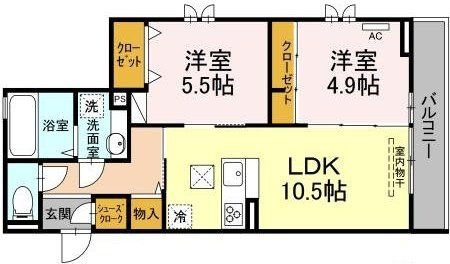 横浜市青葉区黒須田のアパートの間取り