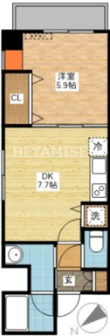 長崎市出島町のマンションの間取り