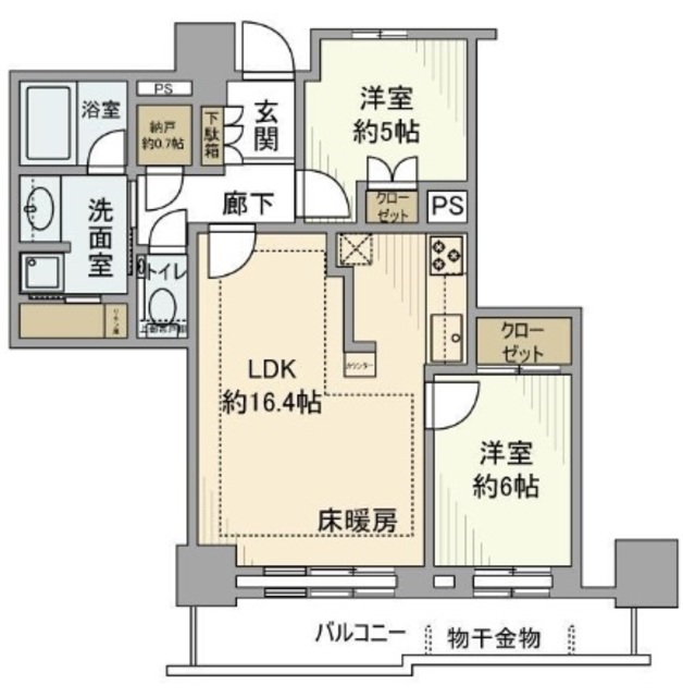 プラウドタワー稲毛の間取り