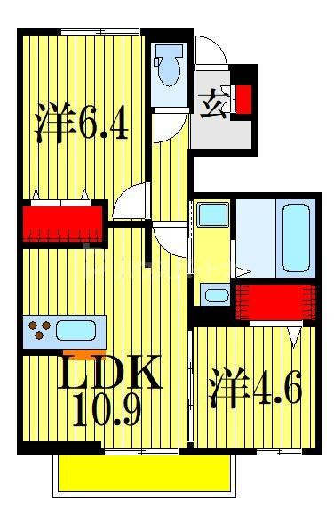 船橋市二宮のアパートの間取り