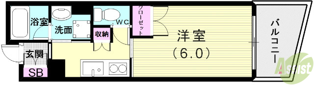 神戸市垂水区天ノ下町のマンションの間取り