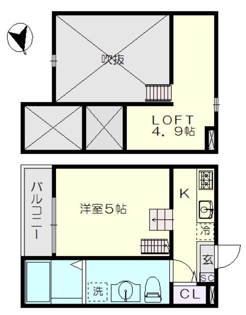 名古屋市守山区新守町のアパートの間取り