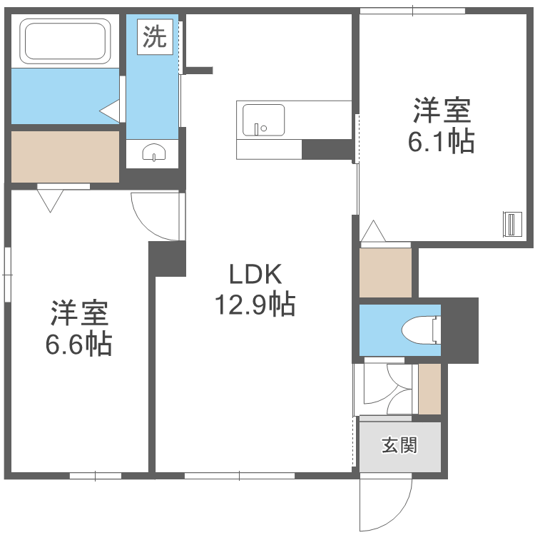 Ｄ－ｒｏｏｍ八軒の間取り