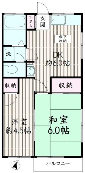 大田区久が原のアパートの間取り