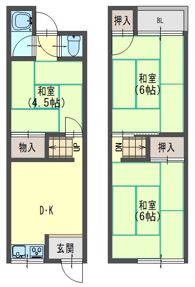 【小倉町テラスハウスの間取り】