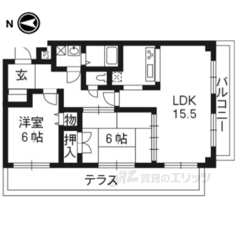 【ラルージュ平岡の間取り】