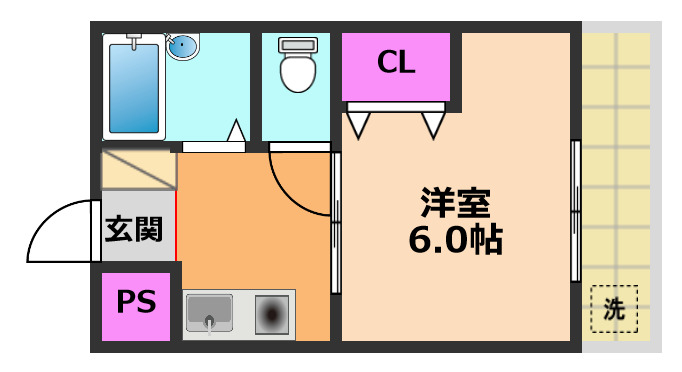 高槻市古曽部町のマンションの間取り