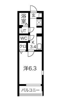 仙台市宮城野区宮千代のアパートの間取り