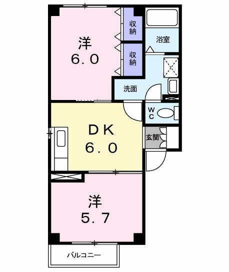 盛岡市東中野町築26年の間取り