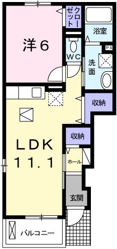 姫路市四郷町東阿保のアパートの間取り