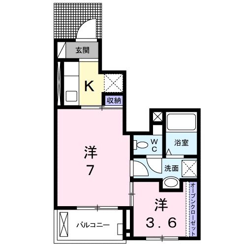 鈴鹿市住吉のアパートの間取り