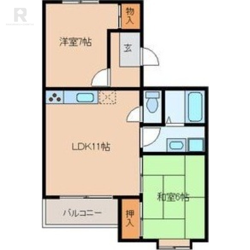 枚方市藤阪元町のアパートの間取り