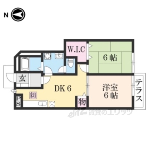 丹波篠山市東新町のアパートの間取り