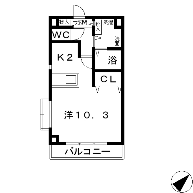 倉敷市幸町のマンションの間取り