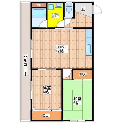 大阪市生野区田島のマンションの間取り