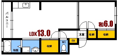 安芸郡府中町浜田のマンションの間取り