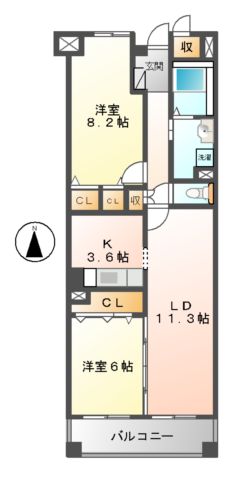 ソーラスフロント富船の間取り