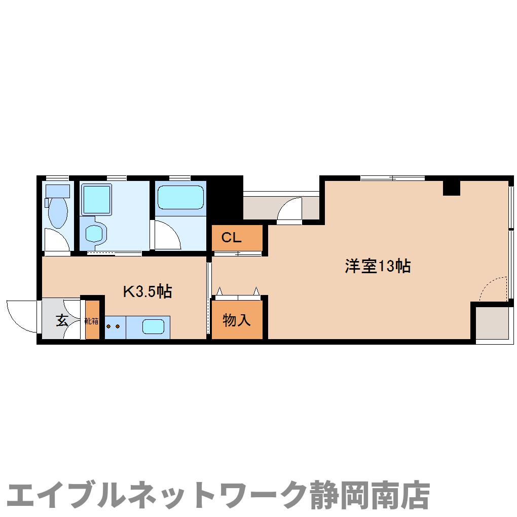 静岡市駿河区南町のマンションの間取り