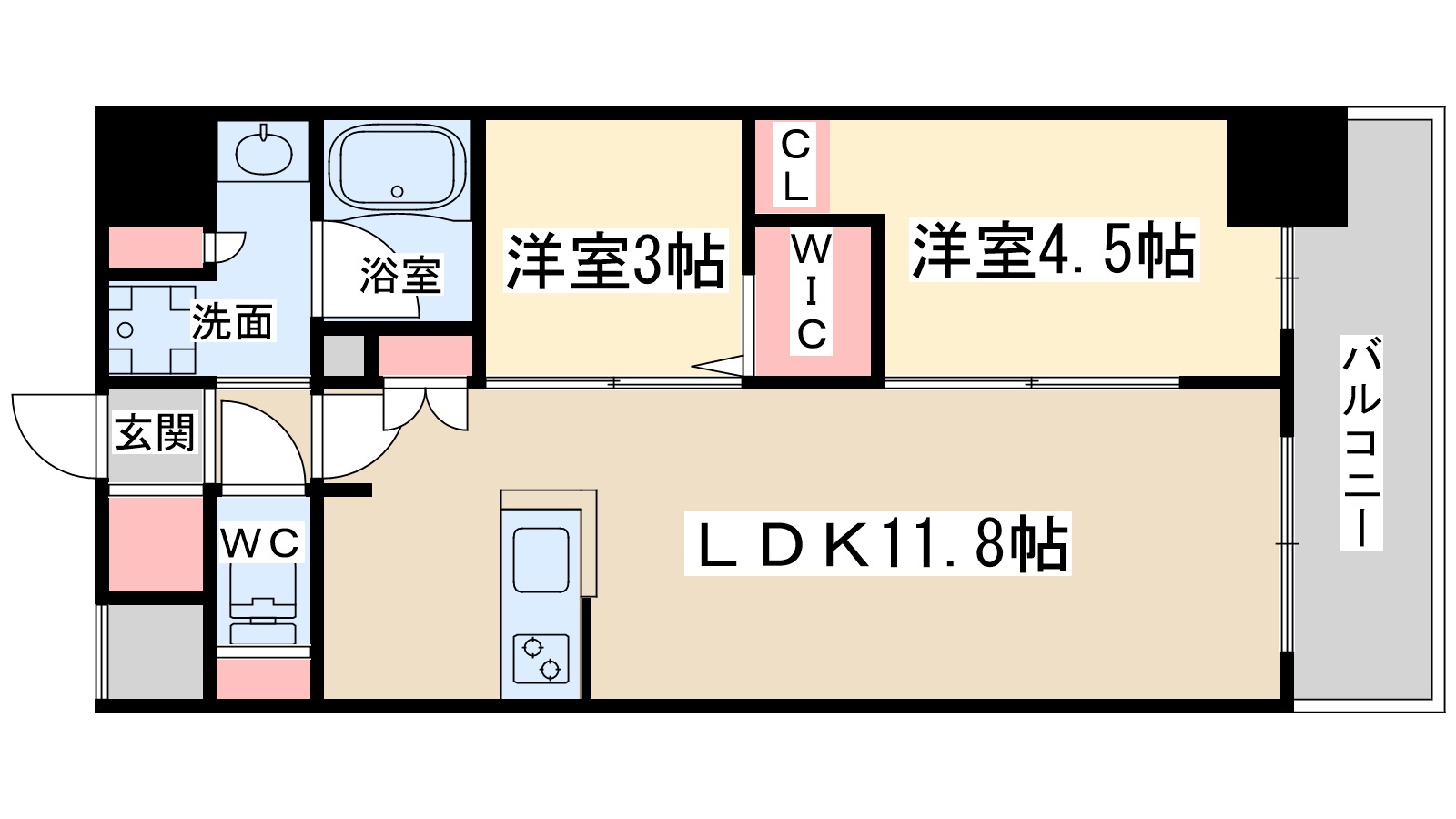 大阪市北区天神橋のマンションの間取り