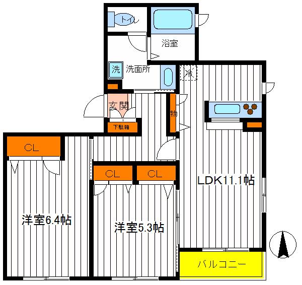 立川市柏町のマンションの間取り