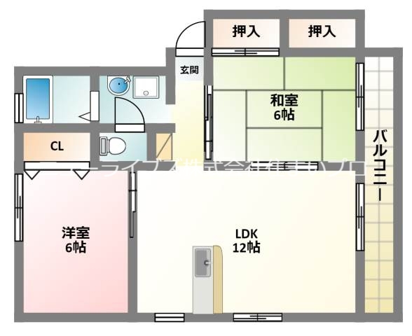 寝屋川市木田元宮のアパートの間取り