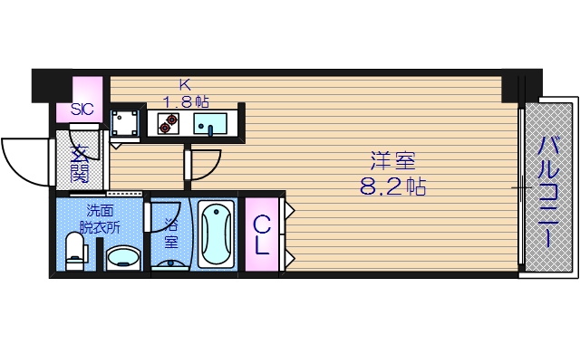 クロスレジデンス大阪新町の間取り