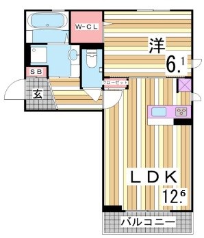 神戸市北区谷上東町のアパートの間取り