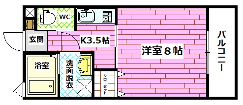 広島市安佐南区安東のアパートの間取り