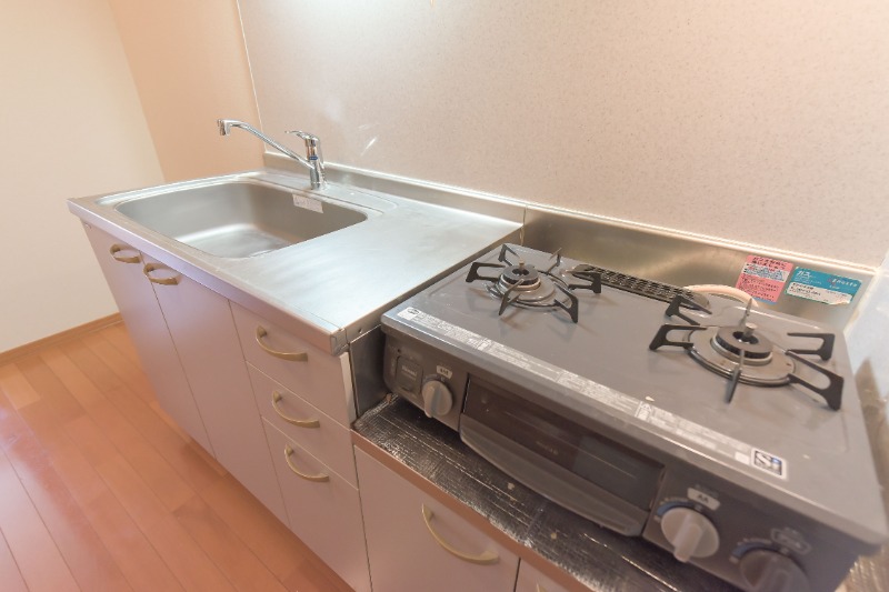 キッチン　グリル付きガス２口システムキッチン♪